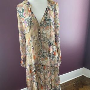 Anthropology chiffon maxi dress